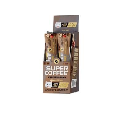 Bebida em Pó com Café Caffeine Army Supercoffee 3.0 To Go Sabor Língua de Gato 14 Sachês 140G