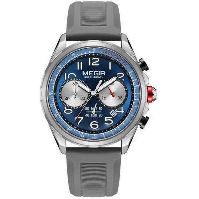 Relógio Masculino de Quartzo Impermeável Luminoso Silicone Cinza Esportivo Megir