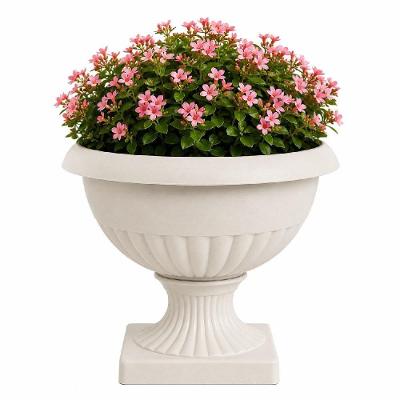 Vaso Decorativo Taça Cone Cônico Plástico Desmontável Branco Gelo 4L Jardim Varanda