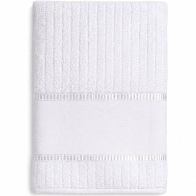 Toalha de Banho Ponto Russo 70x140CM 100% Algodão 380g-m² Barra para Bordar Branco Bene Casa