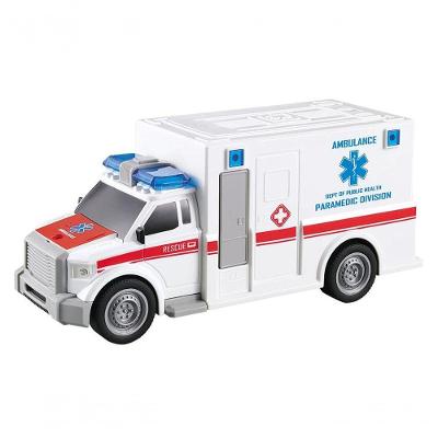 Carrinho Ambulância com Fricção Luz e Som Escala 1:20 DM Toys DMT6164