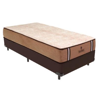 Cama Box com Colchão Solteirão Madrid Molas Ensacadas Marrom Vtech