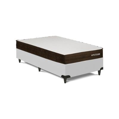Cama Box com Colchão Solteiro Poli D28 Ortoclass Espuma Branco Ortobom