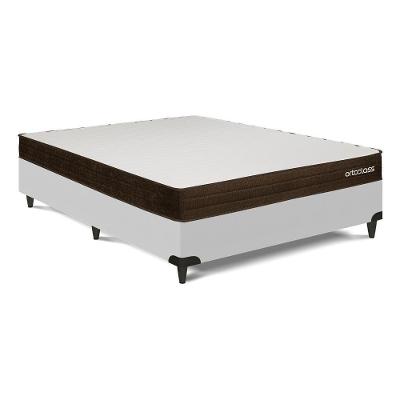 Cama Box com Colchão Solteiro Poli D28 Espuma Branco Ortobom Ortoclass