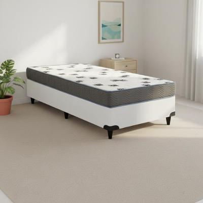 Cama Box com Colchão Solteiro Light D33 Espuma Branco Ortobom