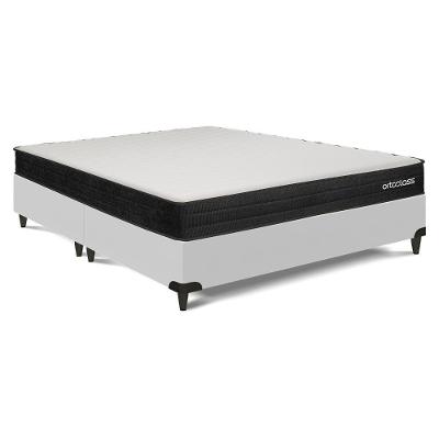 Cama Box com Colchão Queen Poli D45 Ortoclass Espuma Branco Ortobom