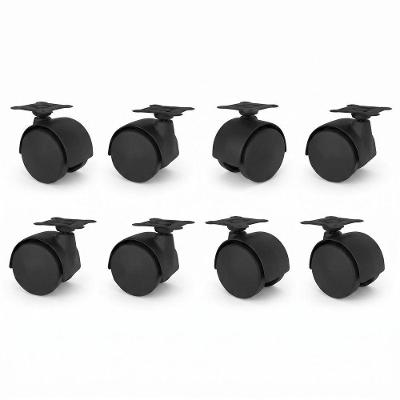 Kit 8 Unidades Rodízio Giratório Móveis Henn para Móveis 50MM Preto Fosco