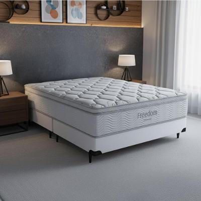 Cama Box com Colchão King Freedom Molas Ensacadas Branco Ortobom