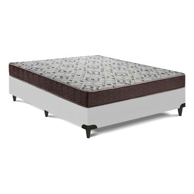 Cama Box com Colchão Casal Iso 150 D45 Espuma Branco Ortobom