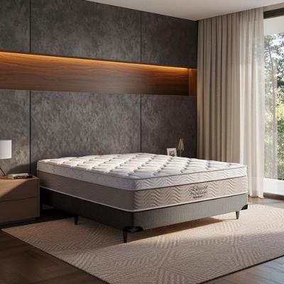 Cama Box com Colchão Casal Elegant Nano Molas Ensacadas Ortopillow Branco Ortobom
