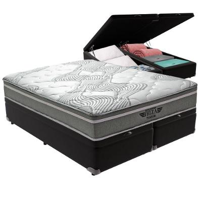 Cama Box com Baú Queen Bravus Molas Ensacadas Preto Vtech