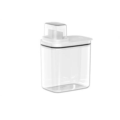 Dispenser Hermético para Líquidos e Cereais Flow Lavanderia Corpo Transparente Branco Yoi Martiplast