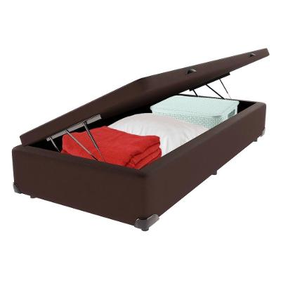 Cama Box com Baú Solteiro Bravus Estrutura em Madeira Marrom Vtech
