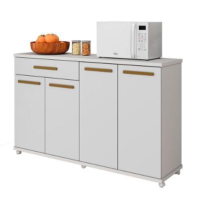 Balcão de Cozinha Campinas 4 Portas 1 Gaveta MDF Branco Arte Móveis