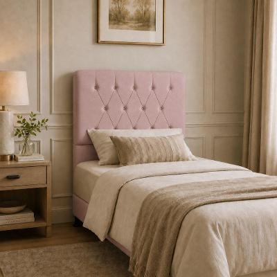 Cabeceira Cama Box Casal Mallu Fixação no Box Veludo Rose Click Home