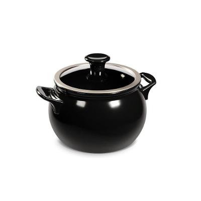 Caçarola New Premiere Cerâmica 3L Preto Tampa Vidro Ceraflame