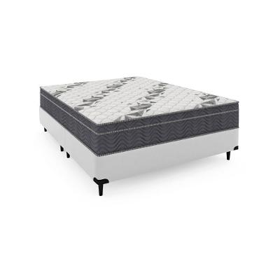 Cama Box e Colchão Queen Airtech 100 D33 Espuma Ortopillow Malha Matelassê Branco Ortobom