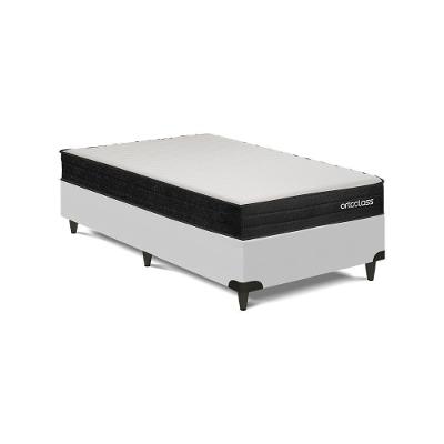 Cama Box com Colchão Solteiro Poli D45 Ortoclass Espuma Branco Ortobom