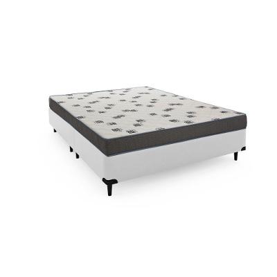 Cama Box com Colchão Queen Light D33 Espuma Antiácaro Branco Ortobom