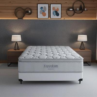 Cama Box com Colchão Queen Freedom Molas Ensacadas Branco Ortobom