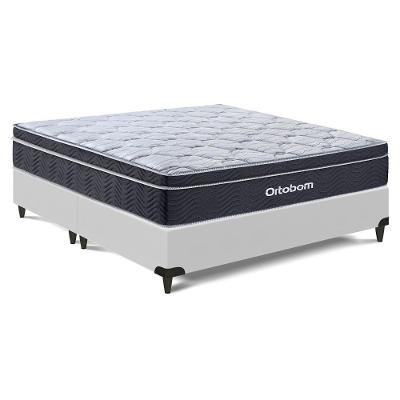 Cama Box com Colchão Queen Elegant Superpocket Molas Ensacadas Ortopillow Branco Ortobom