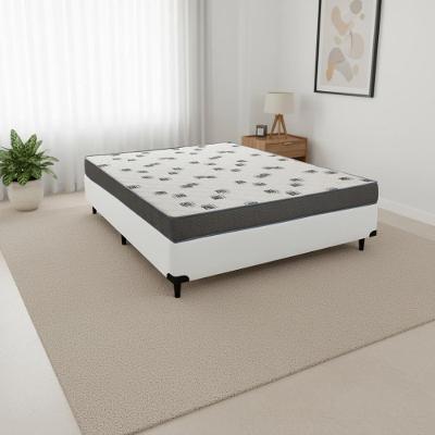 Cama Box com Colchão Casal Light D33 Espuma Branco Ortobom