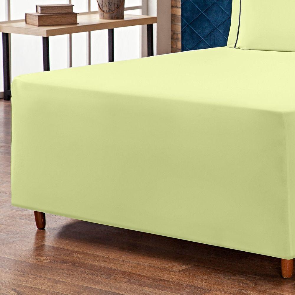 Jogo Lençol P/ Verde Casal 3 Peças Percal 140 Fios - 3