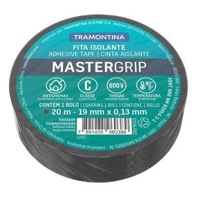 Fita Isolante de PVC Classe C 57545002 Isolamento Elétrico Eficiente Alta Adesão Preta Tramontina 20