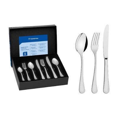 Faqueiro Zurique 42 Peças Aço Inox para Mesa Prata Tramontina