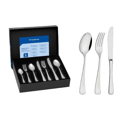 Faqueiro Mônaco 42 Peças Aço Inox para Mesa Prata Tramontina