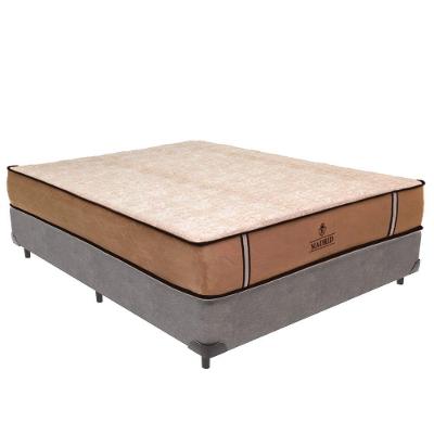 Cama Box com Colchão Casal Madrid Molas Ensacadas Cinza Vtech