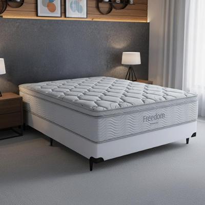 Cama Box com Colchão Casal Freedom Molas Ensacadas Branco Ortobom