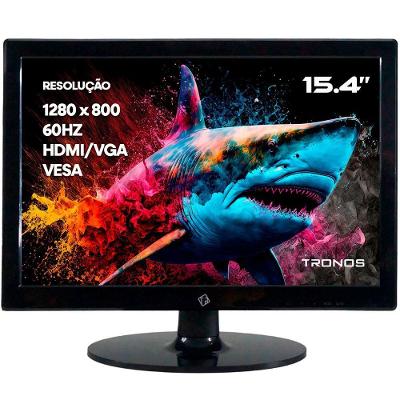 Monitor LED 15.4 1280 X 800 60Hz HDMI VGA VESA Preto Tronos