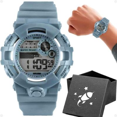 Relógio Infantil Digital Menino Kids Pequeno Astronauta Silicone LED Preto Orizom