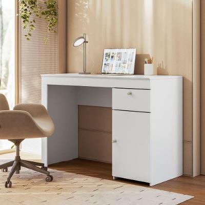Mesa Escrivaninha Home Office para Computador Iris 1 Gaveta MDP 108CM Branco Mobigu