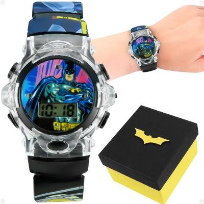Relogio Infantil Digital Batman Kids Silicone Led Preto com Caixa Original Orizom