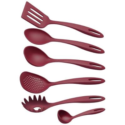 Jogo de Utensilios de Cozinha Ability em Nylon com Furo Passante Lava Loucas Vermelho Tramontina
