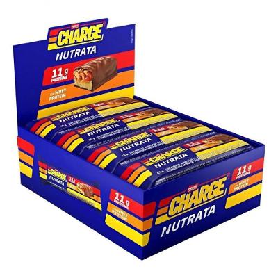 Barra Proteica Nutrata Charge Bar Caixa 12 Unidades Chocolate Caramelo Amendoim 540G