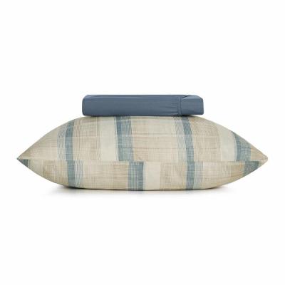 Jogo de Cama Solteiro Toque Acetinado Linen 2 Peças Estampa Xadrez Azul Altenburg