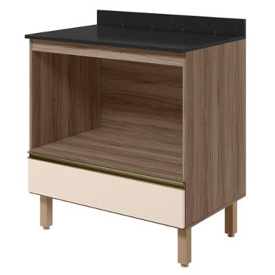 Balcão com Nicho para Forno Kali Premium 1 Gaveta MDF 80CM Off White Nicioli Móveis
