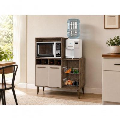 Armário Fruteira para Cozinha Núbia Micro-ondas Adega Bebedouro Rustic Ravilar