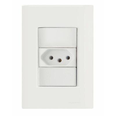 Conjunto de Tomada Giz 1 Tomada 2P+T 20A 250V Sistema Modular Branco Tramontina
