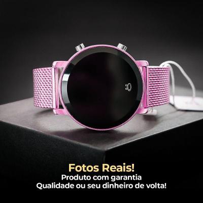 Relógio Feminino Digital Relógio Feminino Digital Orizom Maria com Pulseira Silicone Led Rosa Orizom