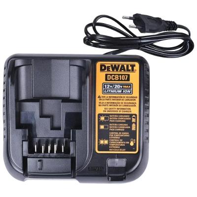Carregador de Bateria Dewalt DCB107-BR 20V 4A 220V Compatível com 12V e 20V