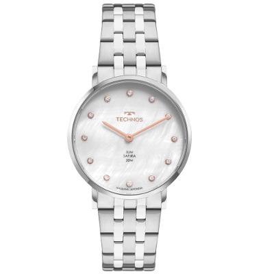 Relógio de Pulso Feminino 2025lvj-1b Analógico Pulseira Aço Inox Prata Technos