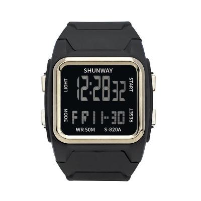 Relogio de Pulso S820A-01-1 LED Resistente a Agua Tudo em Caixa