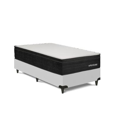 Cama Box Solteiro Poli Pillow D45 Espuma Malha Lacê Branco Ortobom