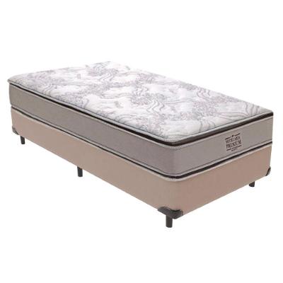 Cama Box com Colchão Solteirão Four Season Pillow Top Molas Ensacadas Bege Vtech 96CM