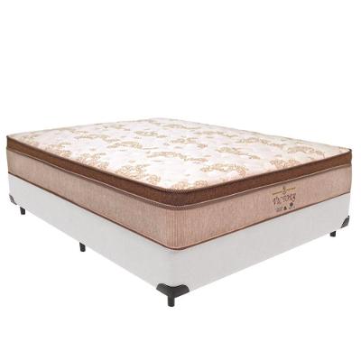 Cama Box com Colchão Solteiro Victory Euro Pillow Molas Ensacadas Branco Vtech 128CM