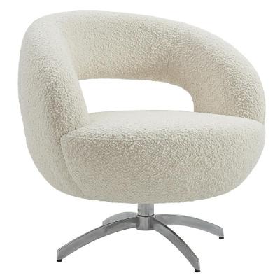 Poltrona Decorativa Onix Base Giratoria Veludo Marrom Milani Movelaria
